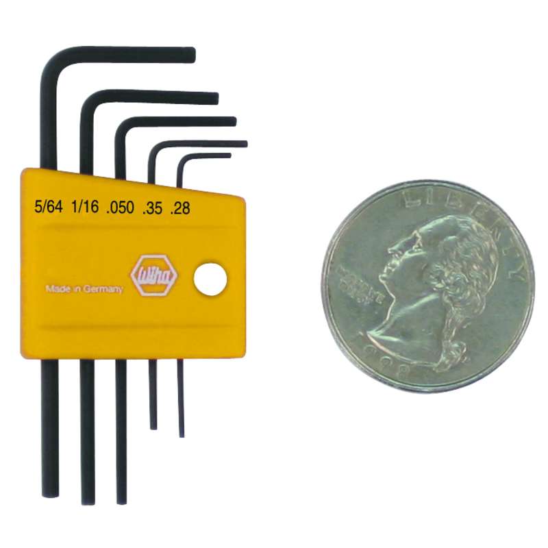 Micro Hex L-Key Set, Inch, in Molded Plastic Holder, 5 Pieces